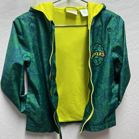 NICKELODEON 🐢🍕TMNT🛹🥷 Windbreaker Hooded Jacket Size 5 - Picture 8 of 11